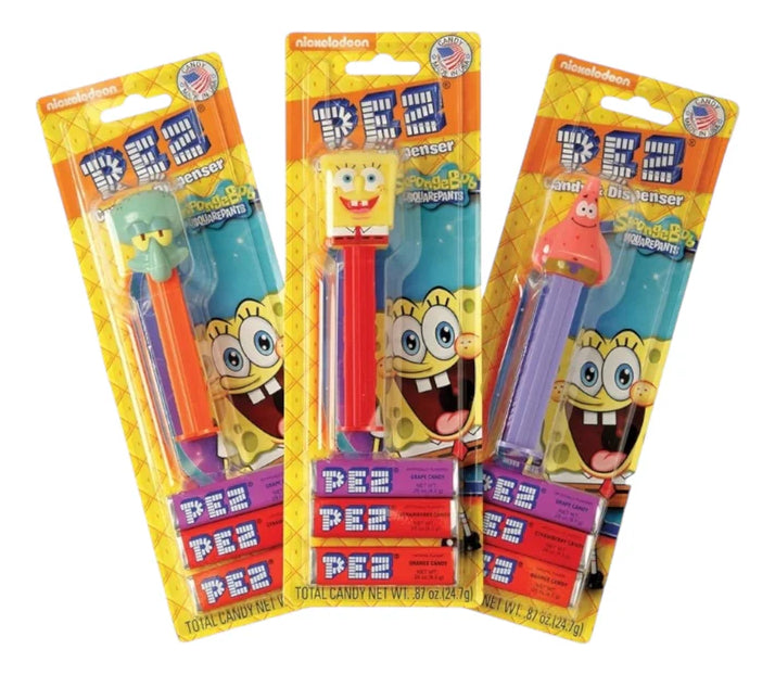 Dulces Pez Pastillero  Blister Pack Spongebob Surtido 12 Pzs