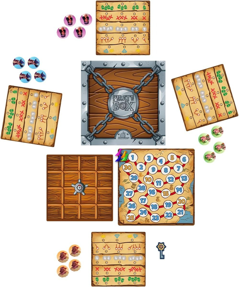 Blue Orange Pirate Box Juego De Mesa Familiar De Memoria