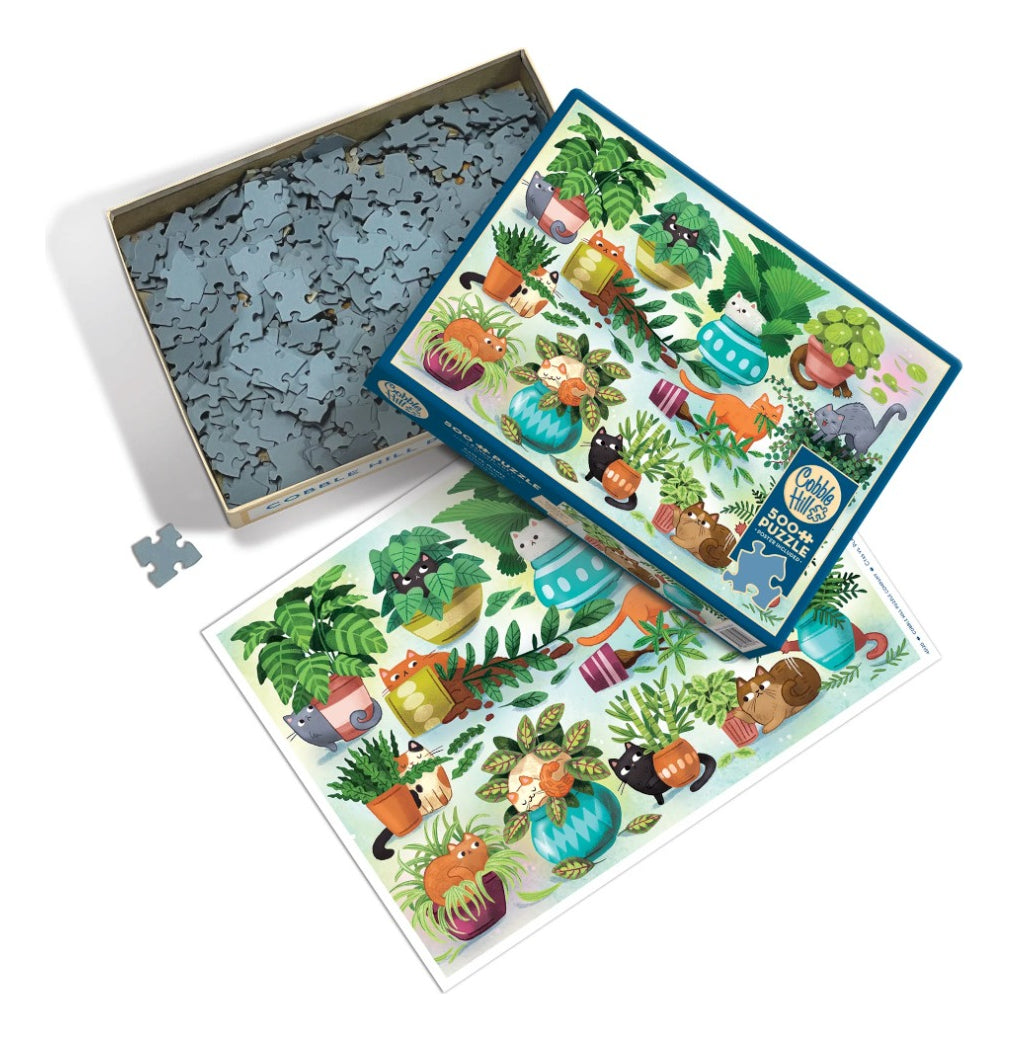 Rompecabezas Cats Vs Plants Cobble Hill 500 Piezas