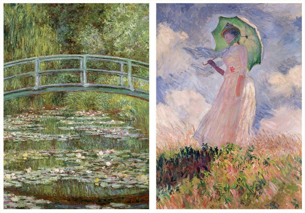 Monet Nenúfares Mújer Paraguas 2 Rompecabezas 1000 Pza Educa