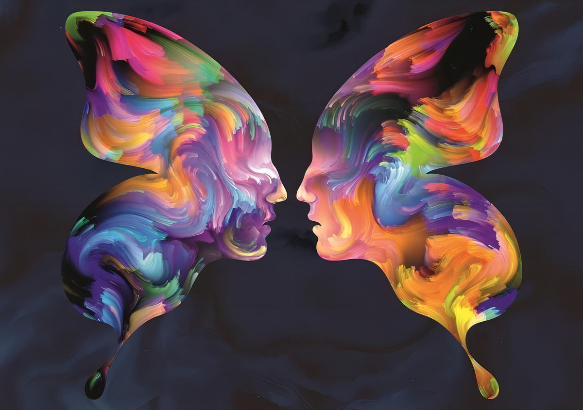 Rompecabezas 1000 Piezas Arte Mariposa Amor Art Puzzle Silueta