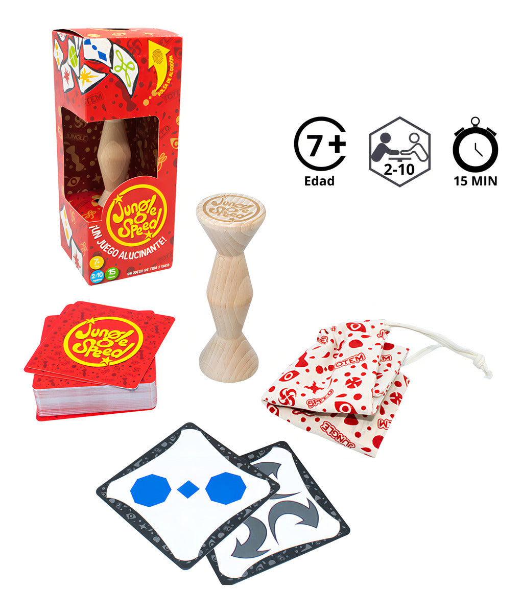 Juego De Mesa Jungle Speed De Asmodee  Reflejos Y Velocidad  Incluye 70 Cartas, Tótem, Bolsa Y Reglamento  Diversión Para Familia Y Amigos