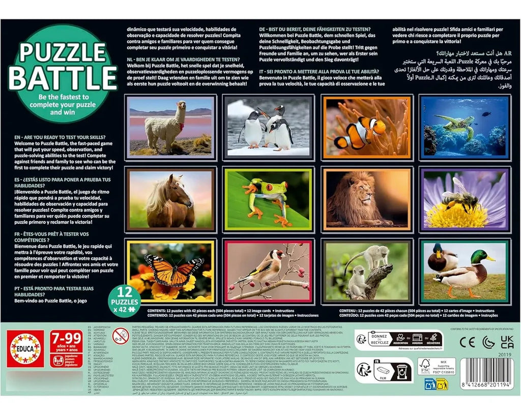 Rompecabezas Y Juego Batalla Natura 12x42 Piezas Educa