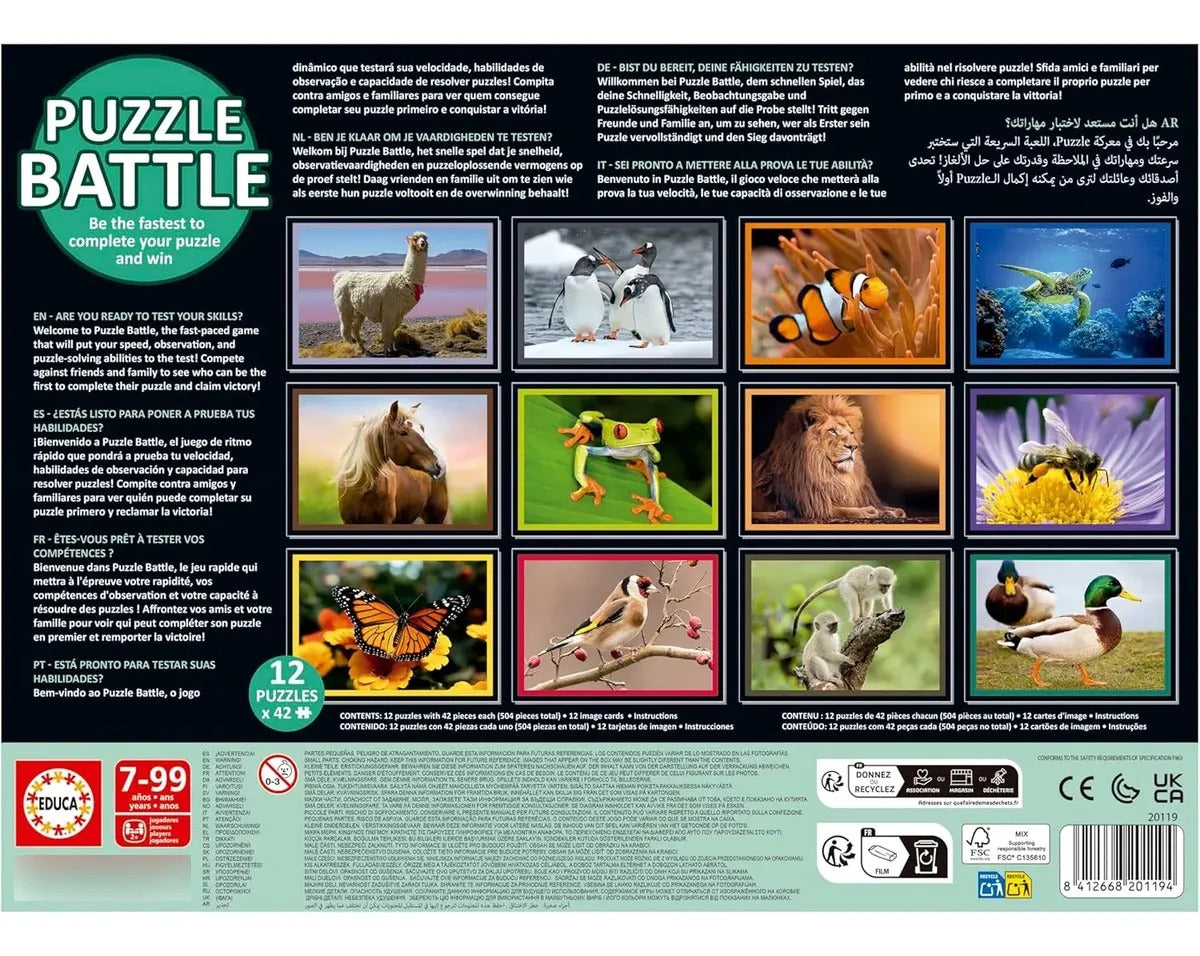 Rompecabezas Y Juego Batalla Natura 12x42 Piezas Educa
