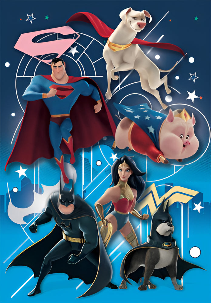 Rompecabezas Supermascotas Batman Krypto Wonder Woman 104 Pz Clementoni Italia Superman Mujer Maravilla