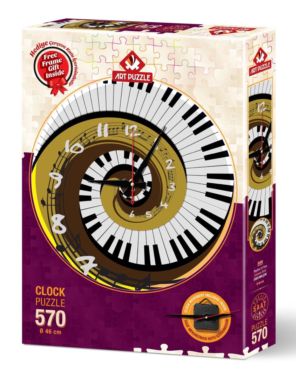Art Puzzle Reloj Rompecabezas de 570 Piezas El Ritmo del Tiempo 46 cm de diametro
