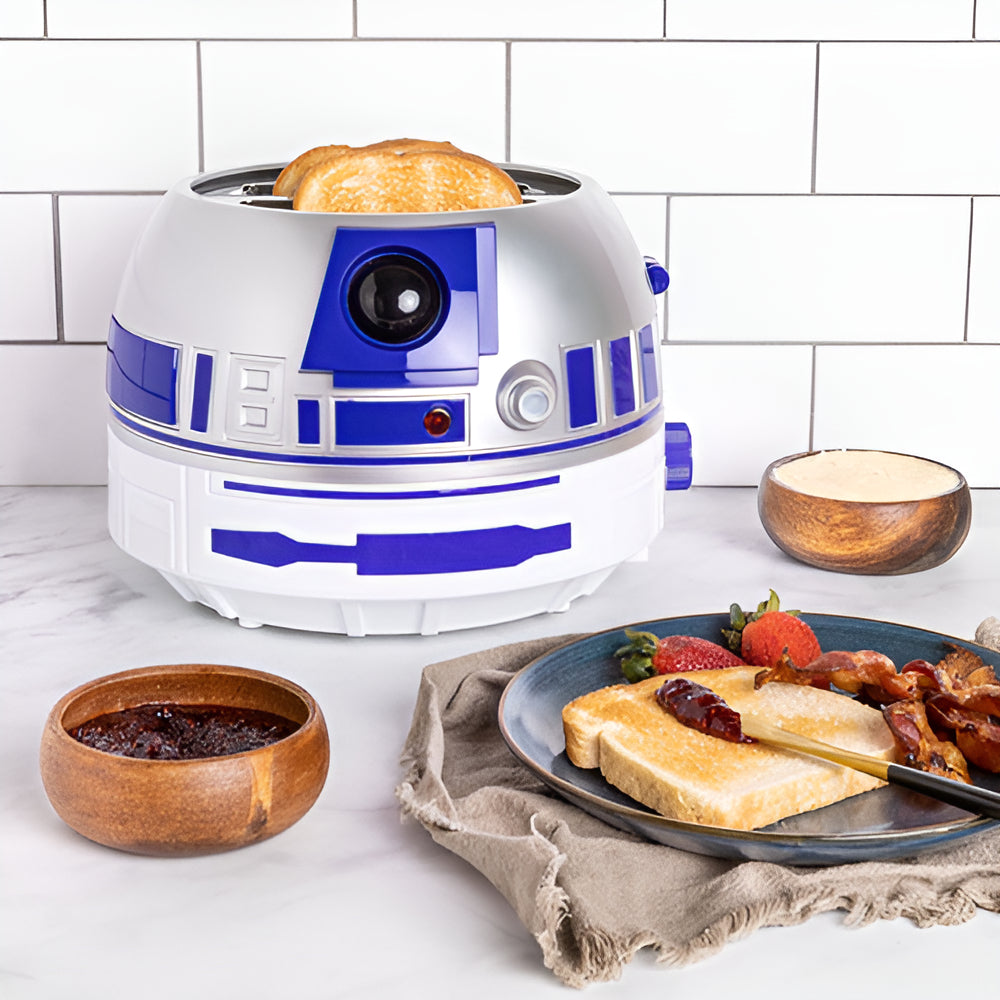 Tostador Star Wars R2-d2 Con Luz Y Sonido. Color Blanco Con Azul