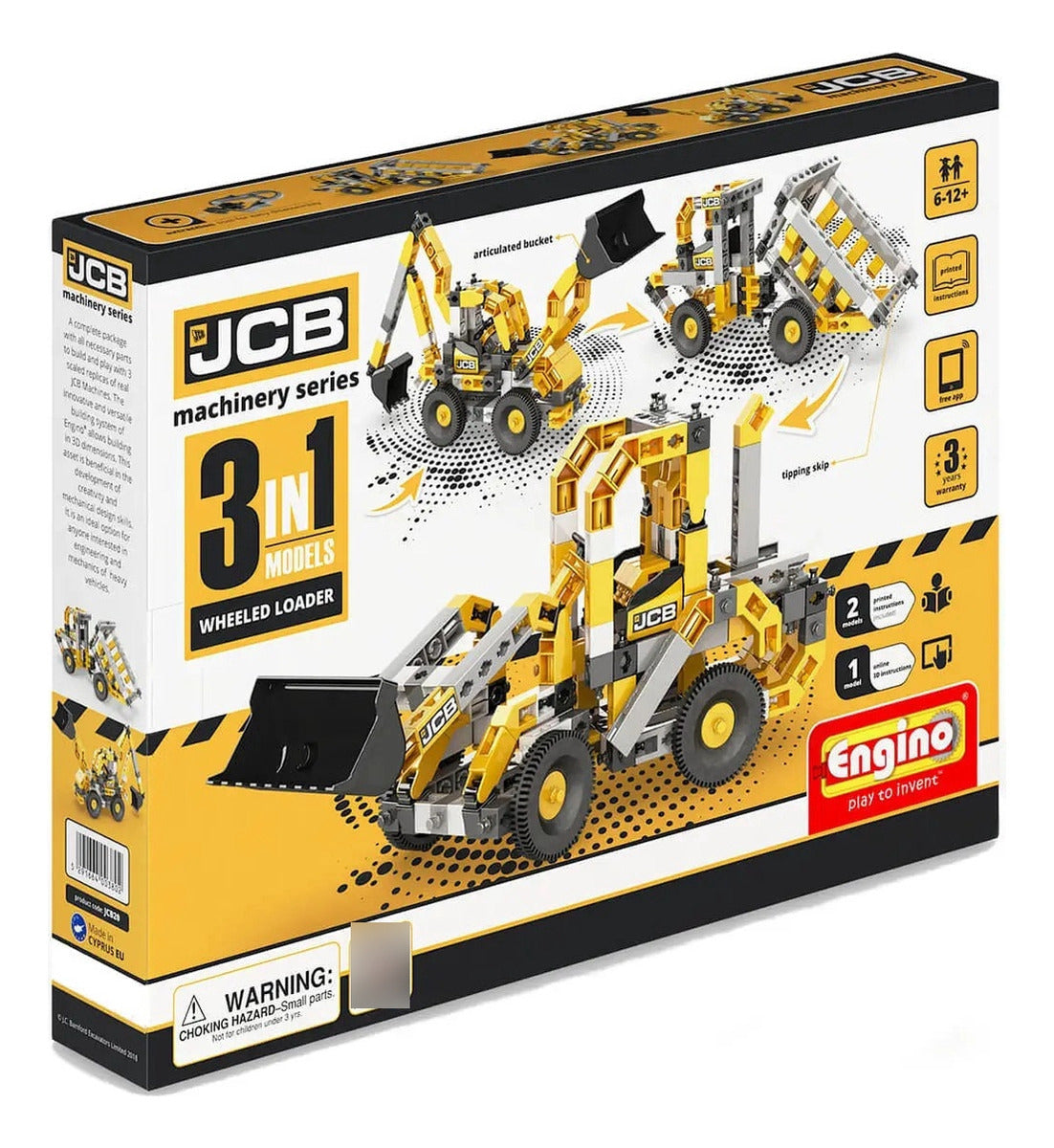 Engino Set Jcb20 3 En 1 Tractor Cargador 192 Piezas Serie Jcb