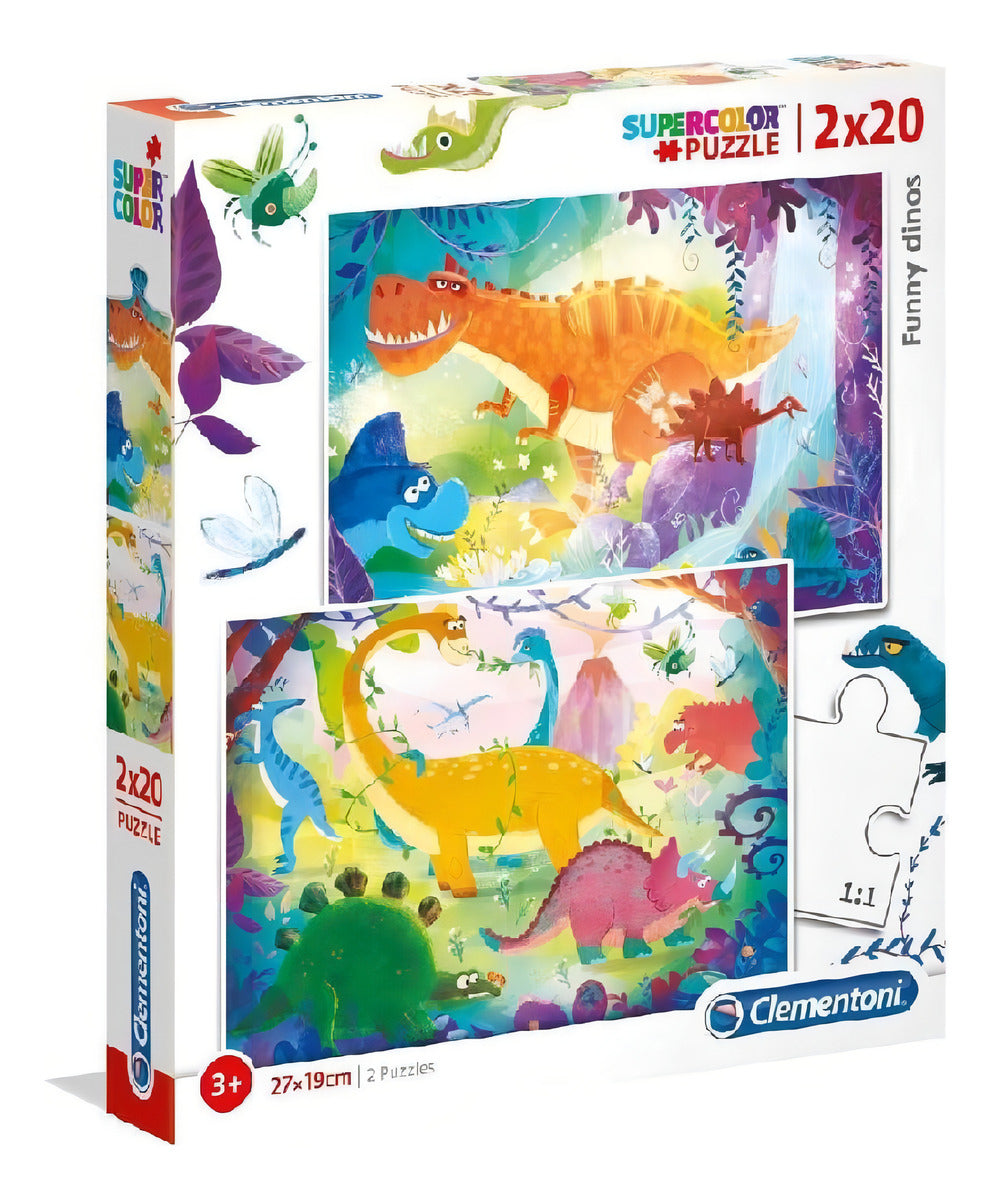 Rompecabezas 2 X 20 Pzas, Dinosaurios, Clementoni, Niños