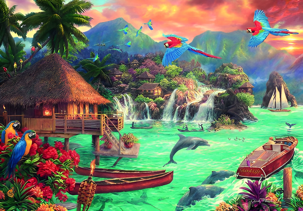 Paraiso Tropical Rompecabezas 2000p Clementoni Gran Reto Art