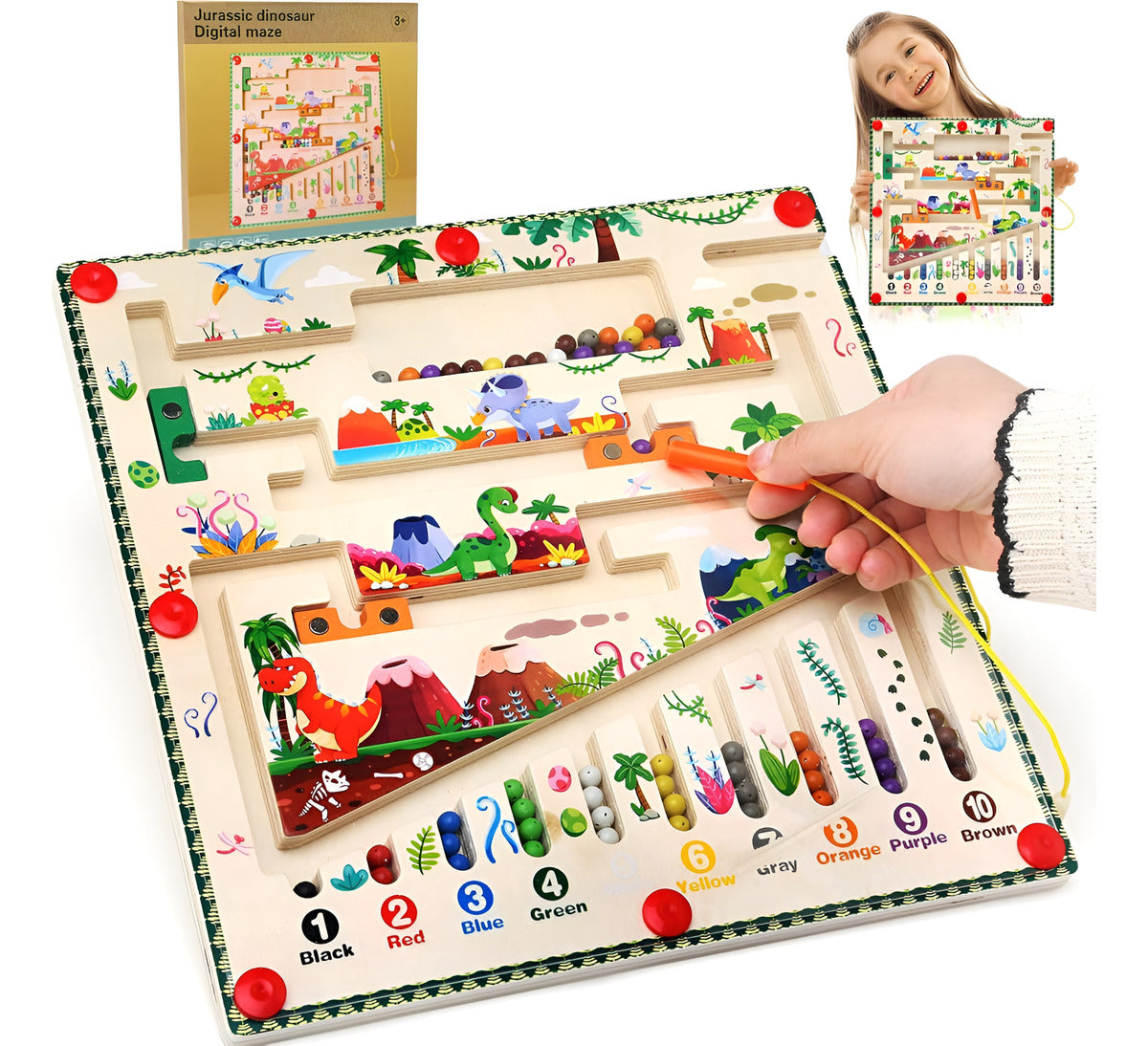 Magnetic Maze Tablero Magnético De Actividades Dinosaurios