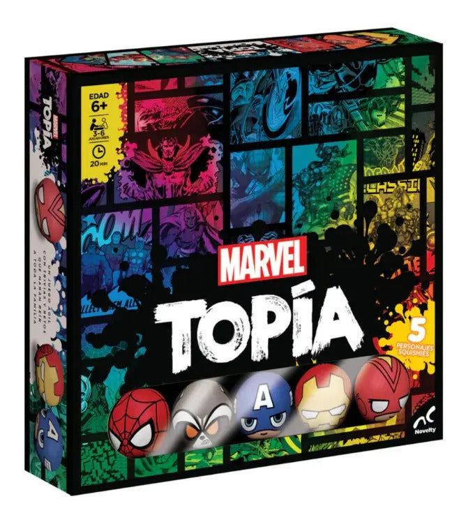 Kit Marvel: 1 Rompecabezas Premium + 1 Juego Topia + 1 Rompecabezas Spiderman + 1 Juego Trivia