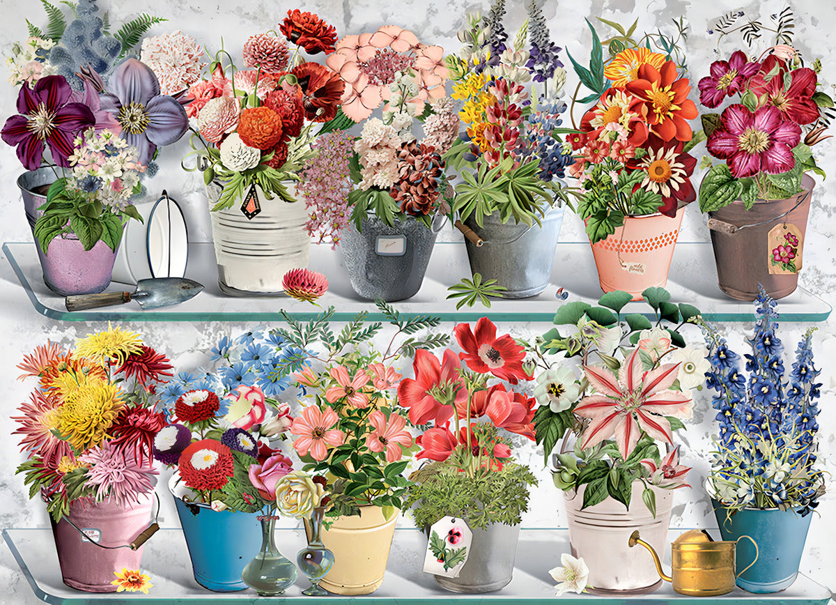 Rompecabezas Coleccion De Flores 1000 Pz Cobble Hill Macetas
