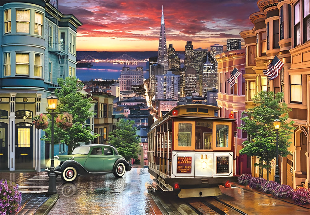 Rompecabezas San Francisco 1000 Pz Clementoni Italia Tranvia