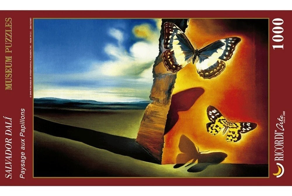 Rompecabezas Ricordi Dali Paisaje Con Mariposas 1000 Piezas Arte