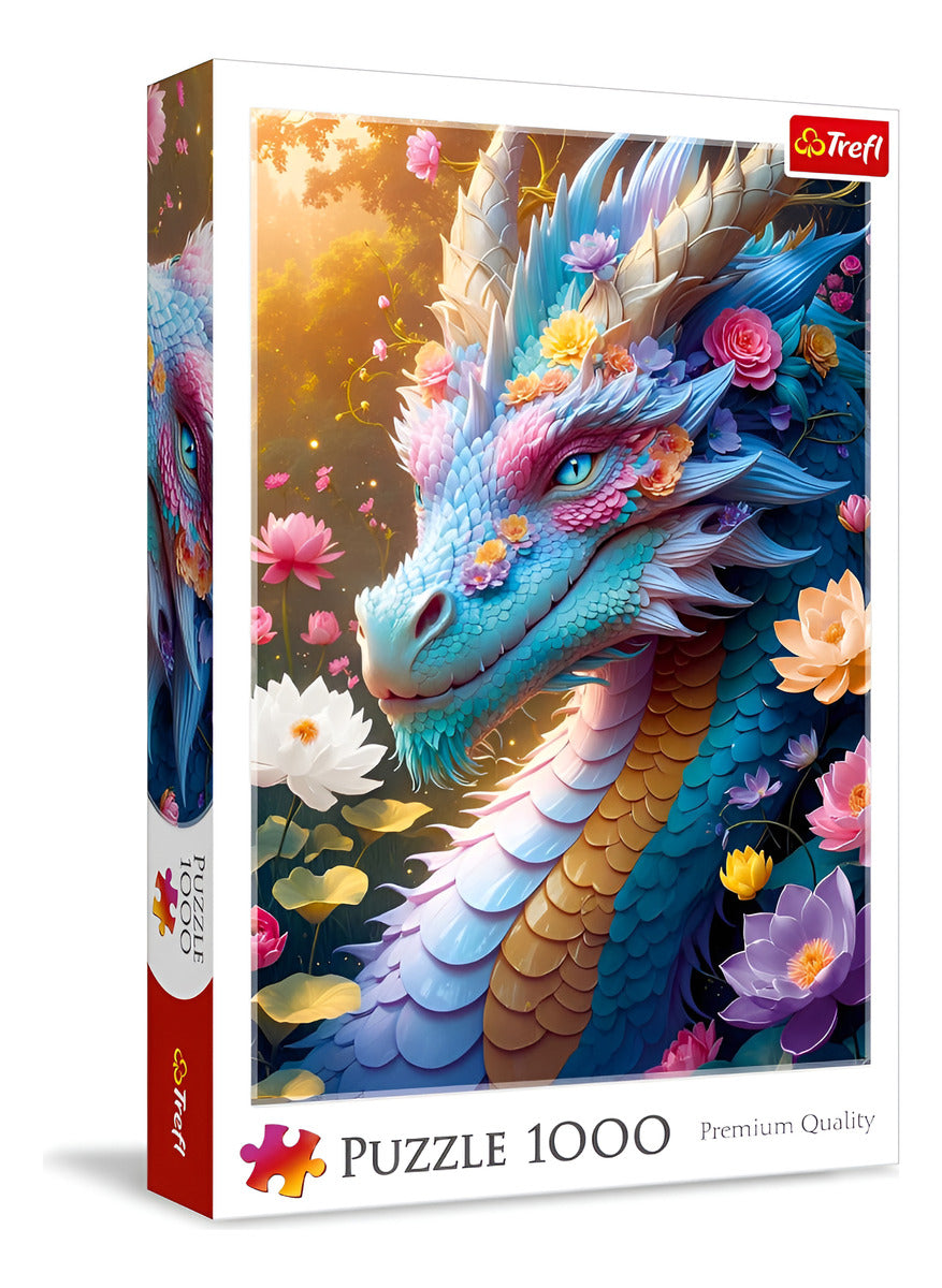 Dragón Con Flores: Rompecabezas De 1000 Piezas Trefl