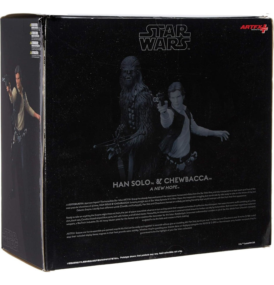 Figuras Star Wars Han Solo Y Chewbacca Artfx+ Kotobukiya