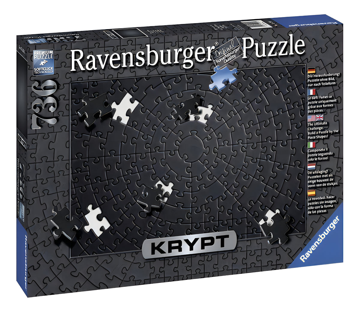 Rompecabezas Ravensburger Krypt Todo Negro 736 Piezas 14