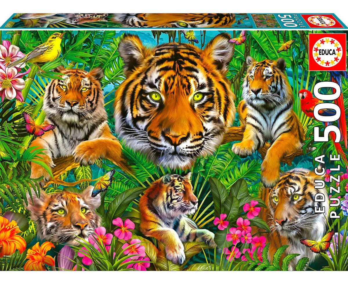 Rompecabezas Jungla De Tigres 500 Piezas Educa