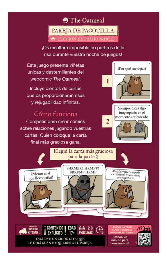 Pareja De Pacotilla Juego De Mesa Expoding Kittens +18
