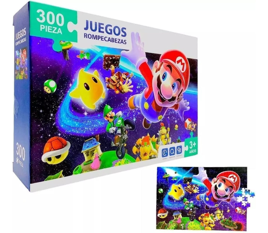 Mario Bros Rompecabezas 300 Piezas Luigi, Bowser, Yoshi