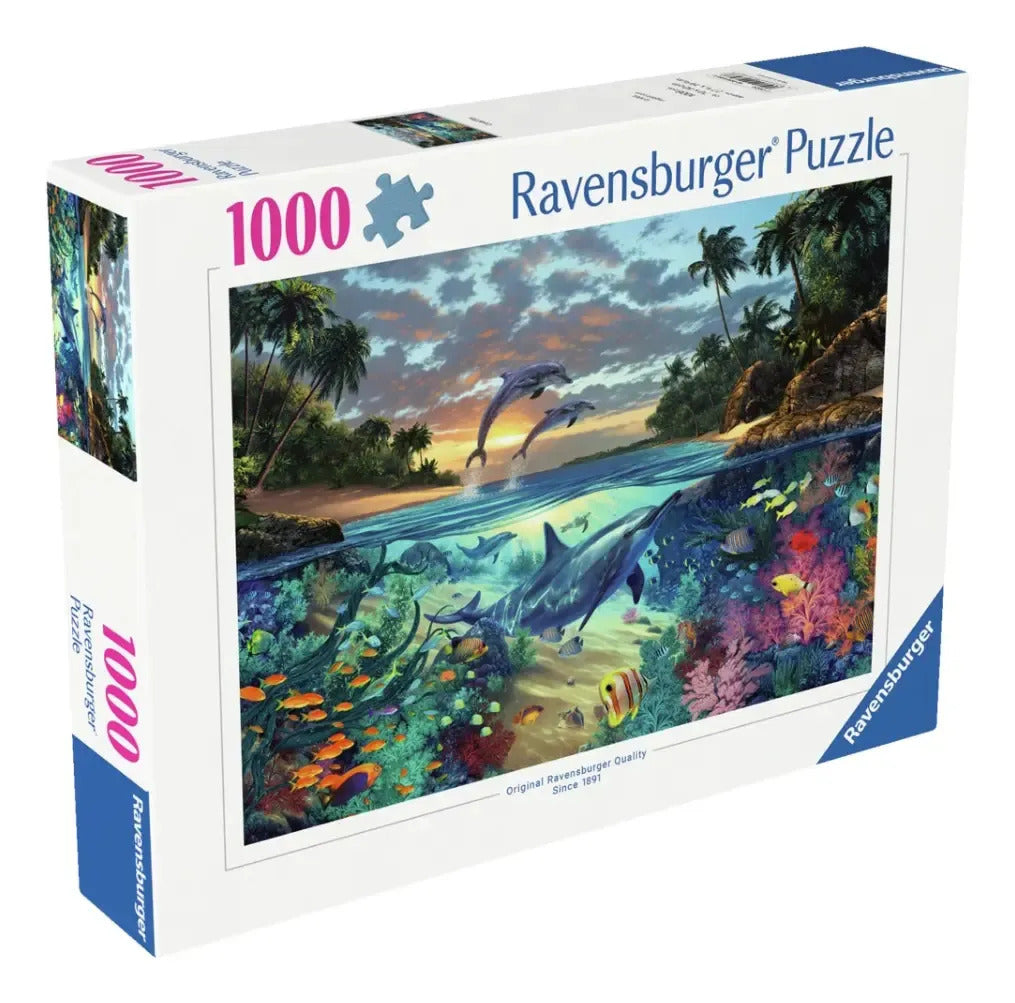 Rompecabezas Bahía Coral 1000 Piezas | Ravensburger | Puzzle Premium con Corte Preciso, Acabado Antirreflejante y Paisaje Marino Detallado