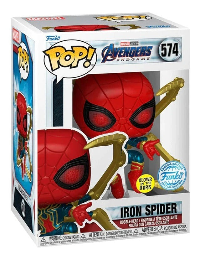 Funko Pop Iron Spider-man Nano Gauntlet Glow In The Dark