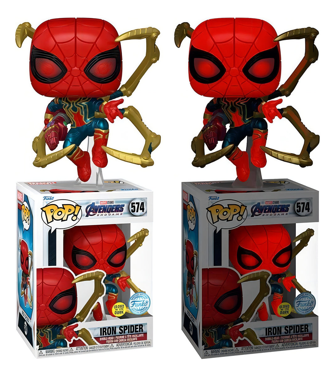 Funko Pop Iron Spider-man Nano Gauntlet Glow In The Dark