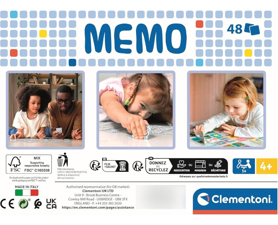 Clementoni Memo Animales De La Granja, Juego Educativo