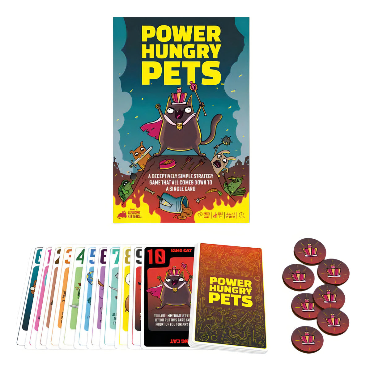Power Hungry Pets Juego De Estrategia Exploding Kittens Para 2 A 6 Jugadores Con Cartas Y Fichas En Español