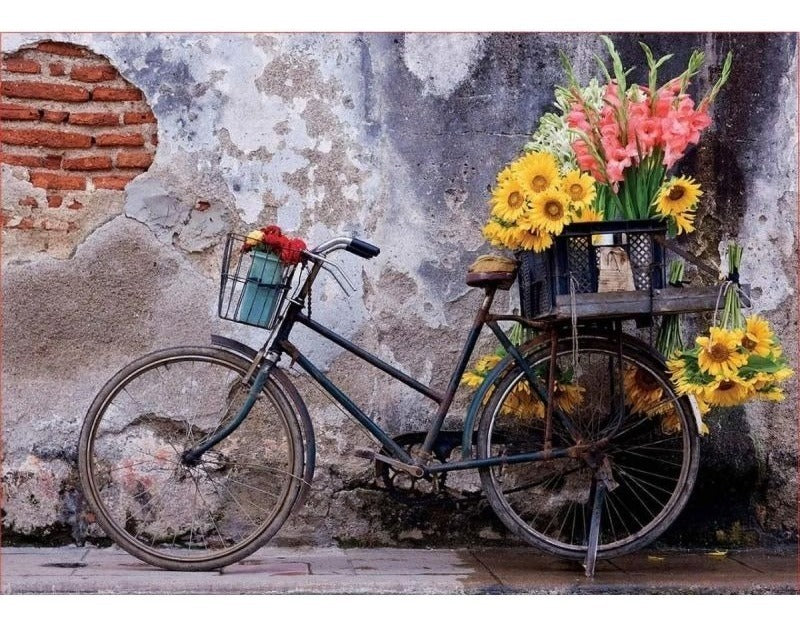 Rompecabezas Puzzle Educa 500 Piezas Bicicleta Con Flores Cartón