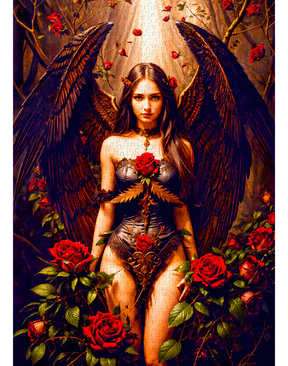 Rompecabezas Enjoy Puzzle 1000 Piezas Ángel Oscuro Arte Cartón