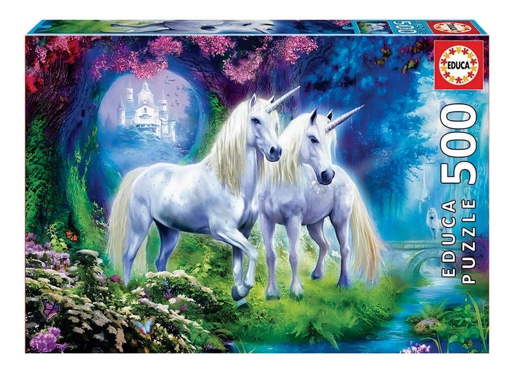 Rompecabezas 500 Piezas Educa Unicornios En El Bosque Fantasy