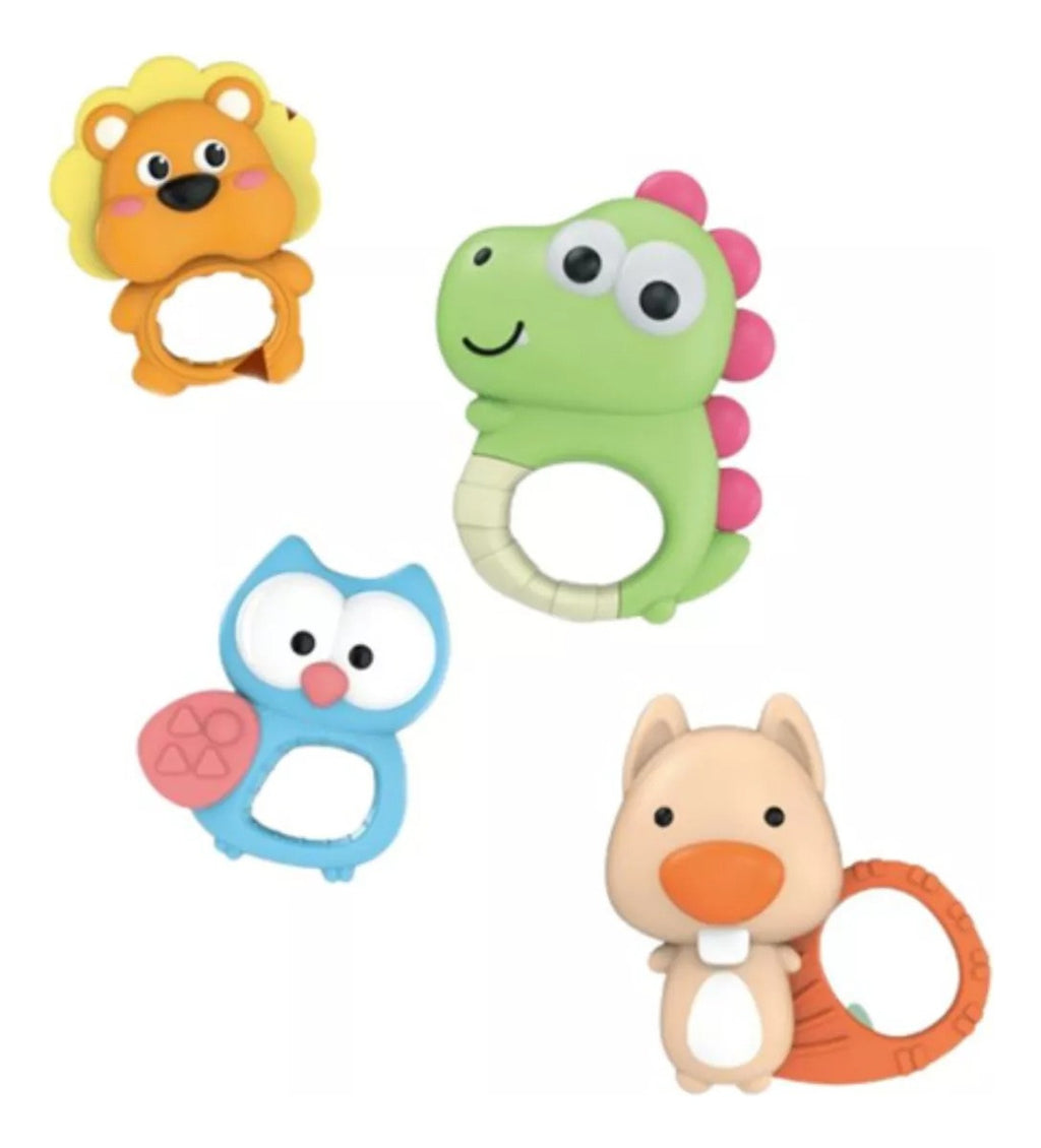 Kit Sonajas Animales Del Zoologico 4pz