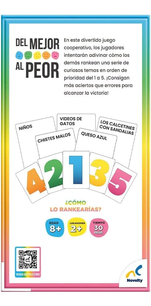 Juego De Mesa Del Mejor Al Peor Novelty