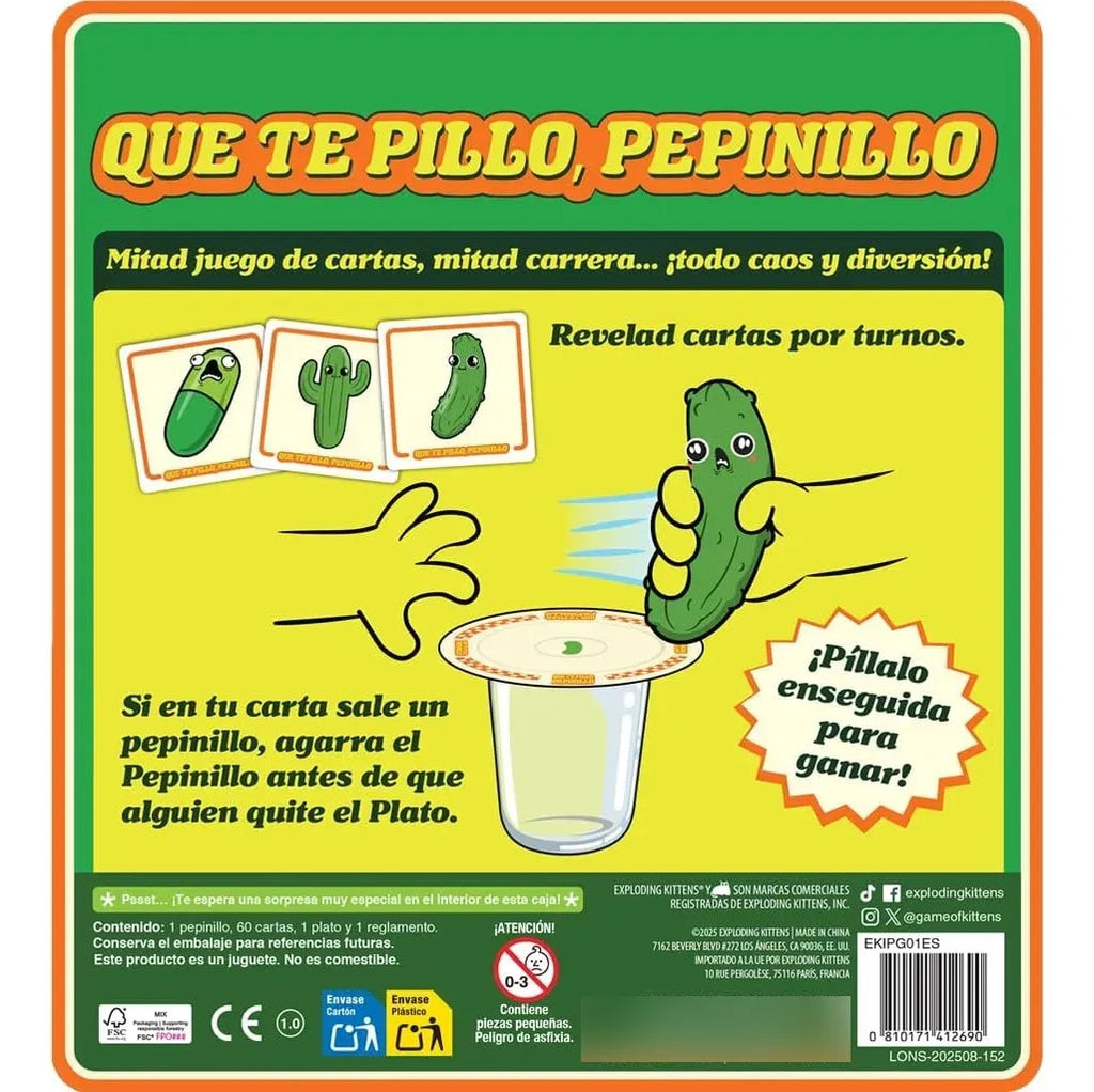 Juego De Mesa Que Te Pillo, Pepinillo Expoding Kittens