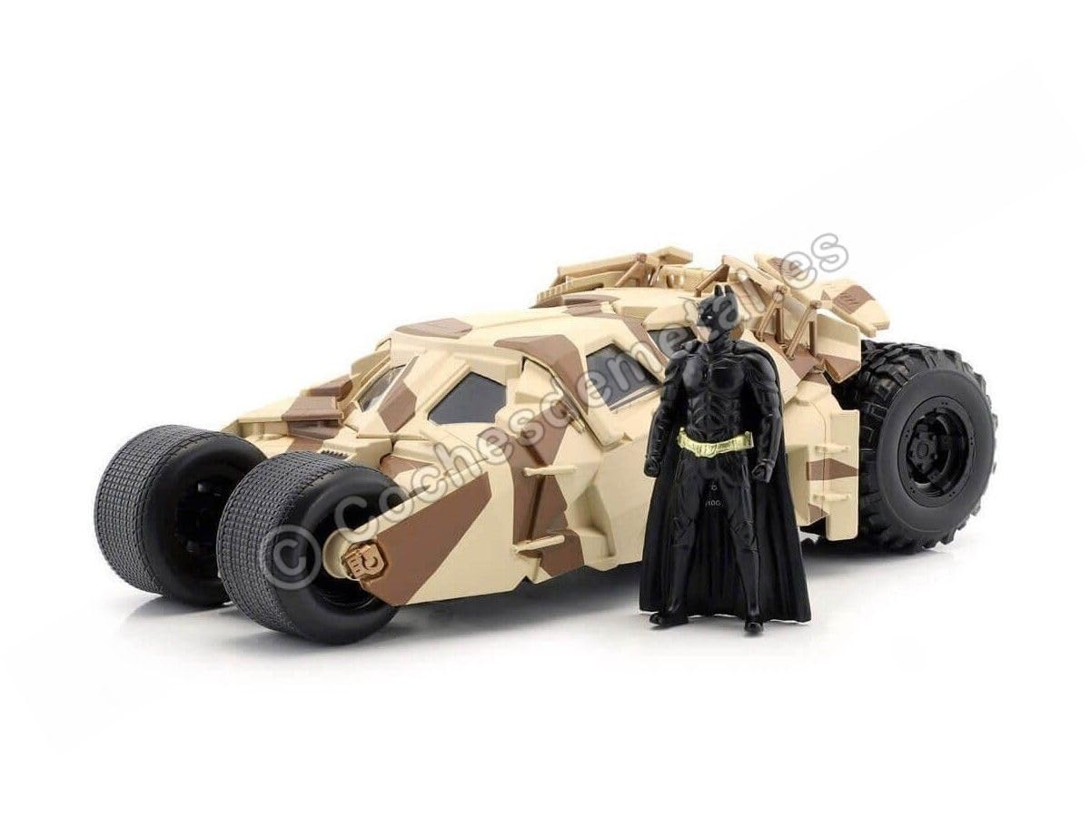Jada Toys 1:24 2008 Dark Knight Camouflage Batmobile - Coche Fundido a presión con Figura de Batman de 2.7 Pulgadas, Juguetes para niños y Adultos