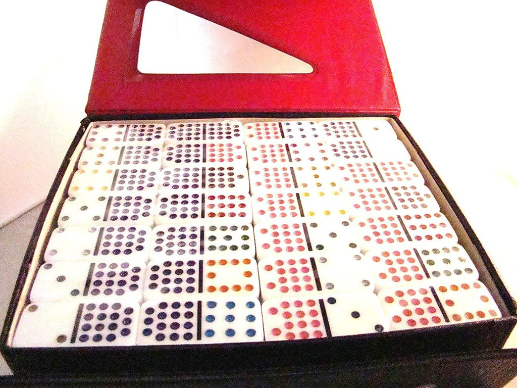 Chh Domino Doble 15 Puntos De Colores Con Caja De Vinil