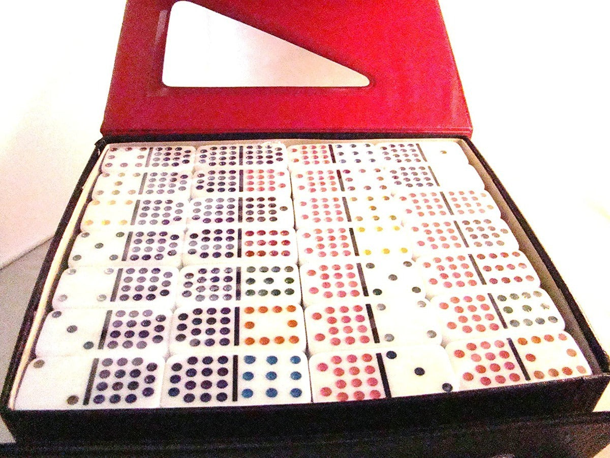 Chh Domino Doble 15 Puntos De Colores Con Caja De Vinil