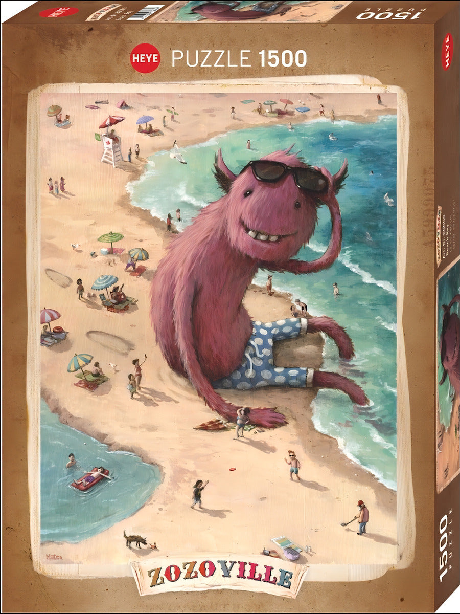 Rompecabezas Zozoville Monstruo En La Playa 1500 Pz Heye
