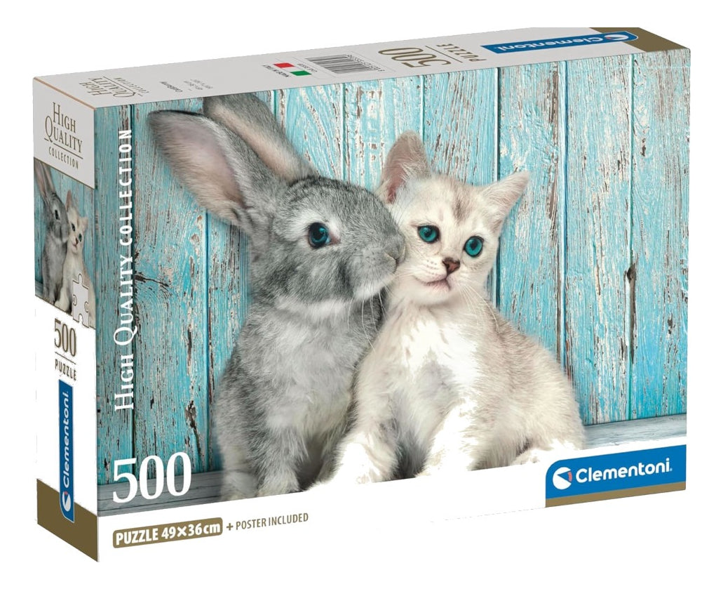 Rompecabezas Clementoni Gato Y Conejo 500 Pzs Caja Compact