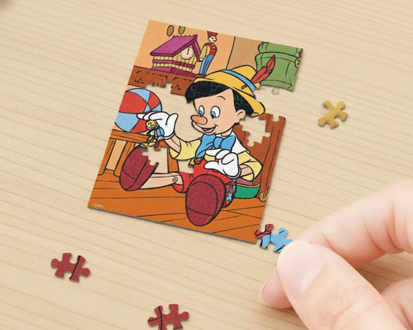 Rompecabezas Disney Pinocho 150 Piezas Miniatura Con Caballete Plástico Resistente No Necesita Pegamento