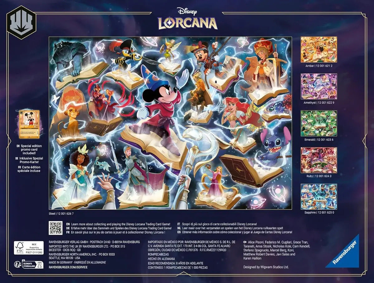 Disney Lorcana Puzzle Glimmers Of The Realm Steel 1000p