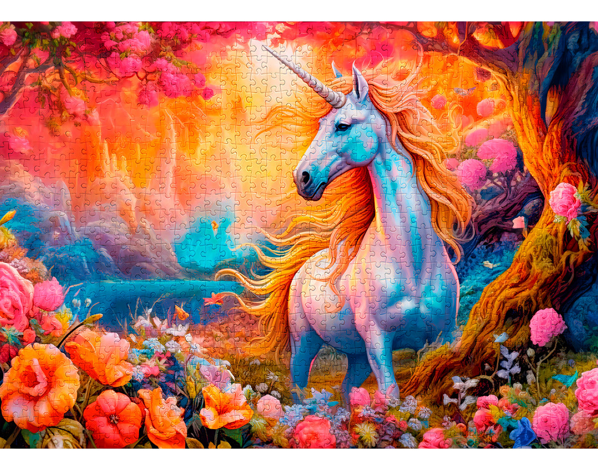 Rompecabezas 1000 Piezas Unicornio Encantado Enjoy Puzzle Cartón