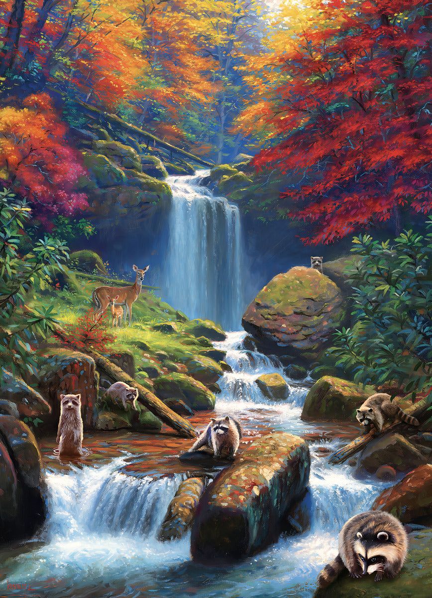 Rompecabezas 1000 Piezas Cobble Hill Cascada En Otoño Cartón Mark Keathley