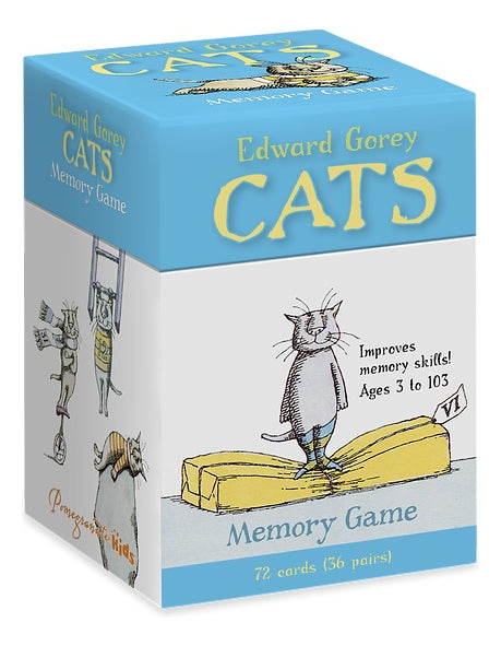 Memoria Juego Mesa Gatos Pomegranate 72 Cartas Edward Gorey