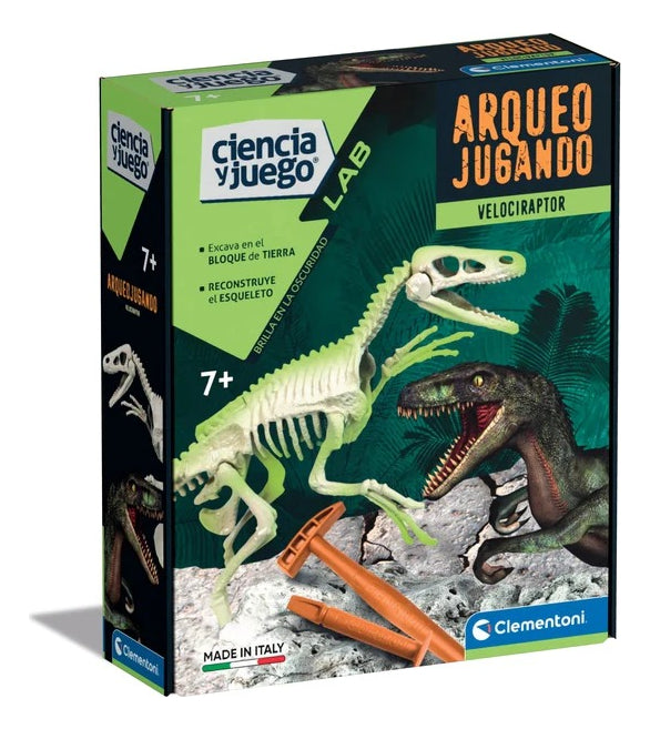 Juego De Excavación Velociraptor Fosforescente Clementoni