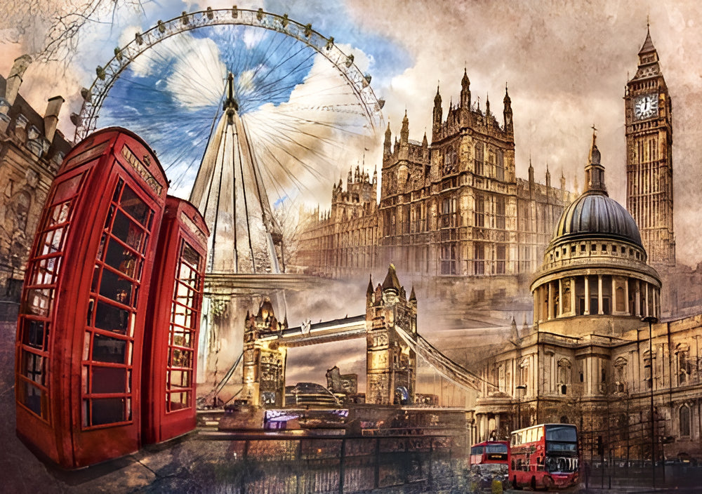 Londres Vintage London Eye Rompecabezas 1500 Pz Clementoni