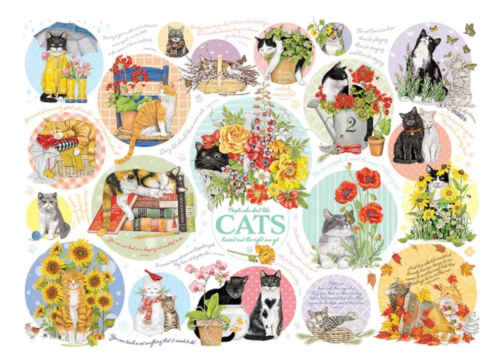 Cobble Hill - Rompecabezas 1000 Piezas Pensamientos De Gatos