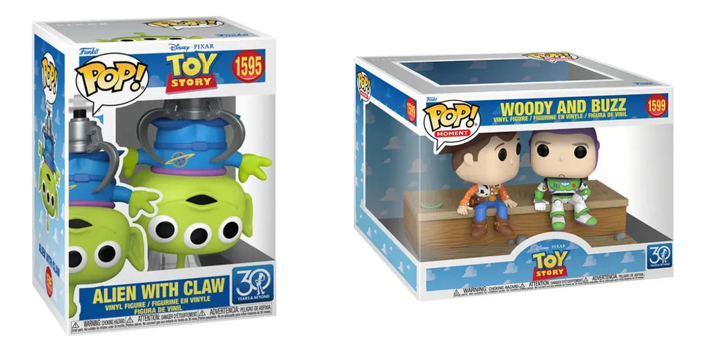 Kit Toy Story: Funko Pop! Pixar 30 Aniversario Alien + Funko Pop! Moments Woody Y Buzz